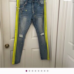 Denim Jeans with neon Stripes